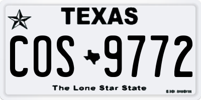 TX license plate COS9772