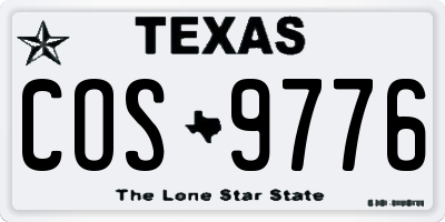 TX license plate COS9776