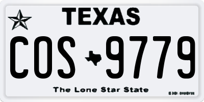 TX license plate COS9779