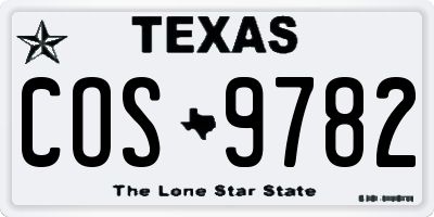 TX license plate COS9782