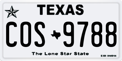 TX license plate COS9788