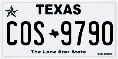 TX license plate COS9790