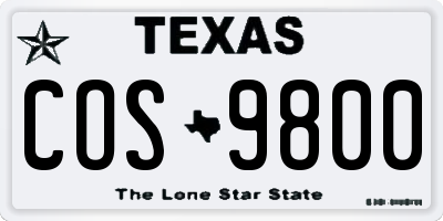 TX license plate COS9800