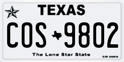 TX license plate COS9802