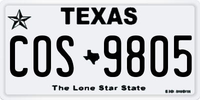 TX license plate COS9805