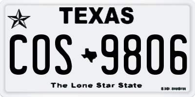 TX license plate COS9806