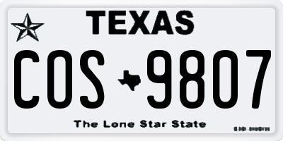 TX license plate COS9807