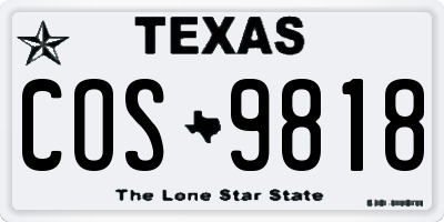 TX license plate COS9818