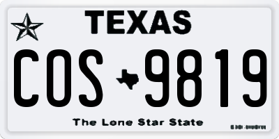 TX license plate COS9819