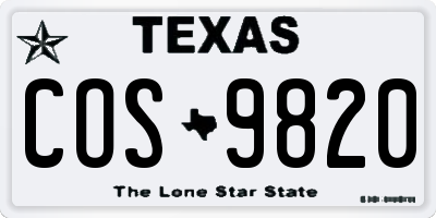 TX license plate COS9820
