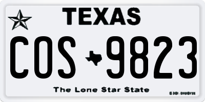 TX license plate COS9823