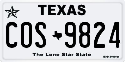 TX license plate COS9824