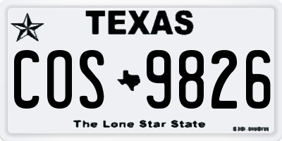 TX license plate COS9826