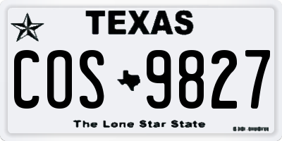 TX license plate COS9827