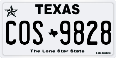 TX license plate COS9828