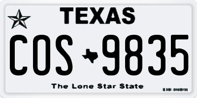 TX license plate COS9835