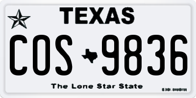 TX license plate COS9836