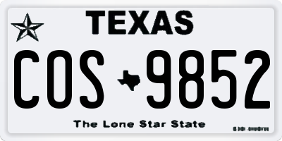 TX license plate COS9852
