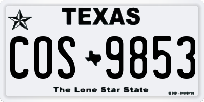 TX license plate COS9853