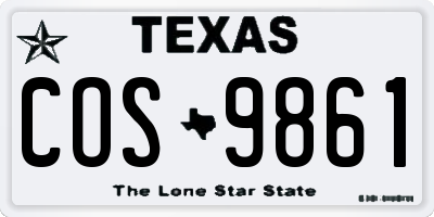 TX license plate COS9861