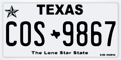 TX license plate COS9867