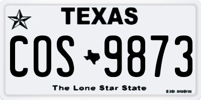 TX license plate COS9873