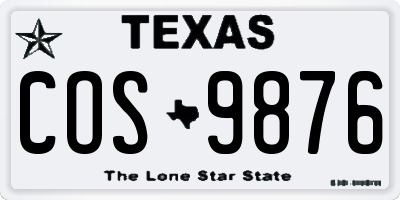 TX license plate COS9876