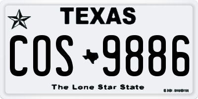 TX license plate COS9886