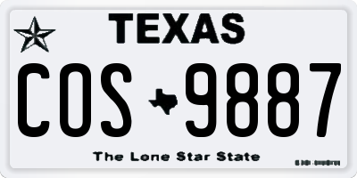 TX license plate COS9887