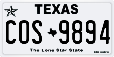 TX license plate COS9894