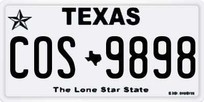TX license plate COS9898