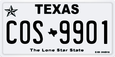 TX license plate COS9901