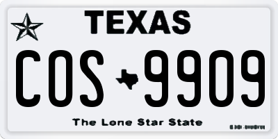 TX license plate COS9909