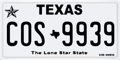TX license plate COS9939