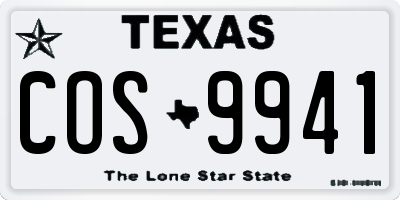 TX license plate COS9941