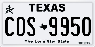 TX license plate COS9950