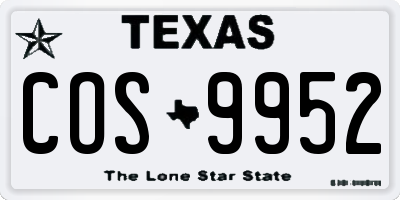 TX license plate COS9952