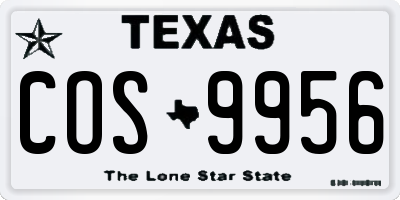 TX license plate COS9956