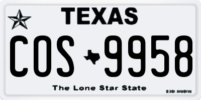 TX license plate COS9958