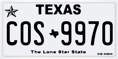 TX license plate COS9970