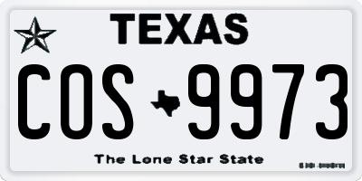 TX license plate COS9973