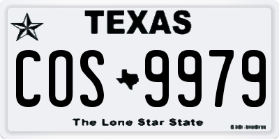 TX license plate COS9979