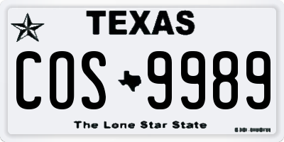 TX license plate COS9989