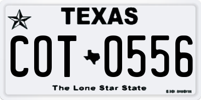 TX license plate COT0556