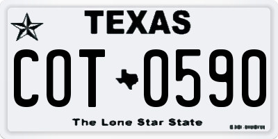 TX license plate COT0590