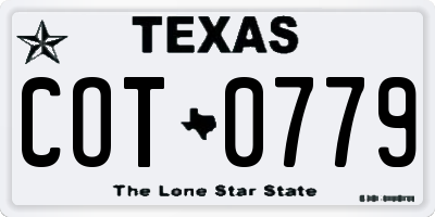TX license plate COT0779
