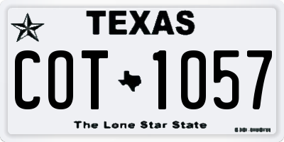 TX license plate COT1057