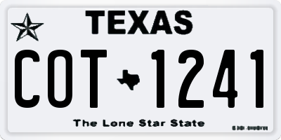 TX license plate COT1241