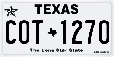 TX license plate COT1270