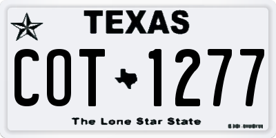 TX license plate COT1277